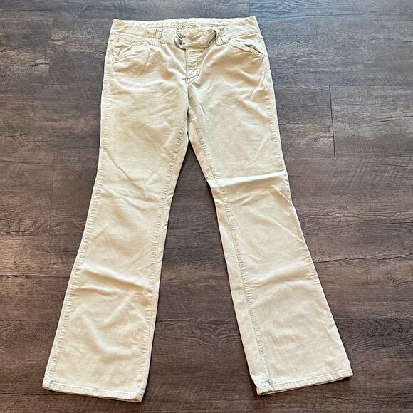 American Eagle Outfitters 10 Long Vintage Y2K Khaki Bootcut Corduroy Pants - Picture 2 of 10